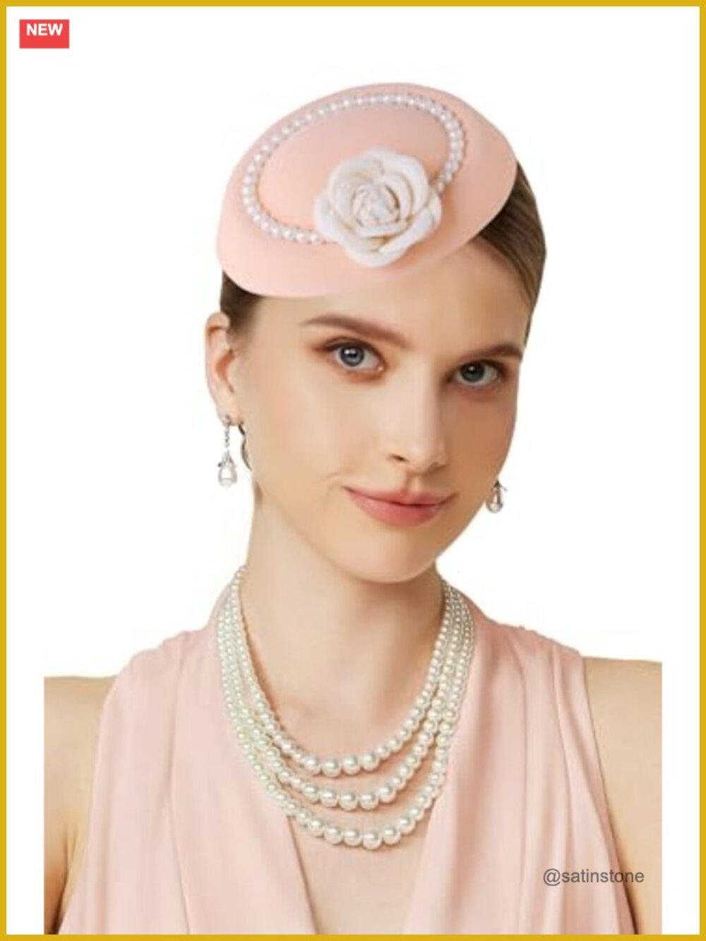 Pearl Flower Pillbox Fascinator Hat Derby Tea Party Headband